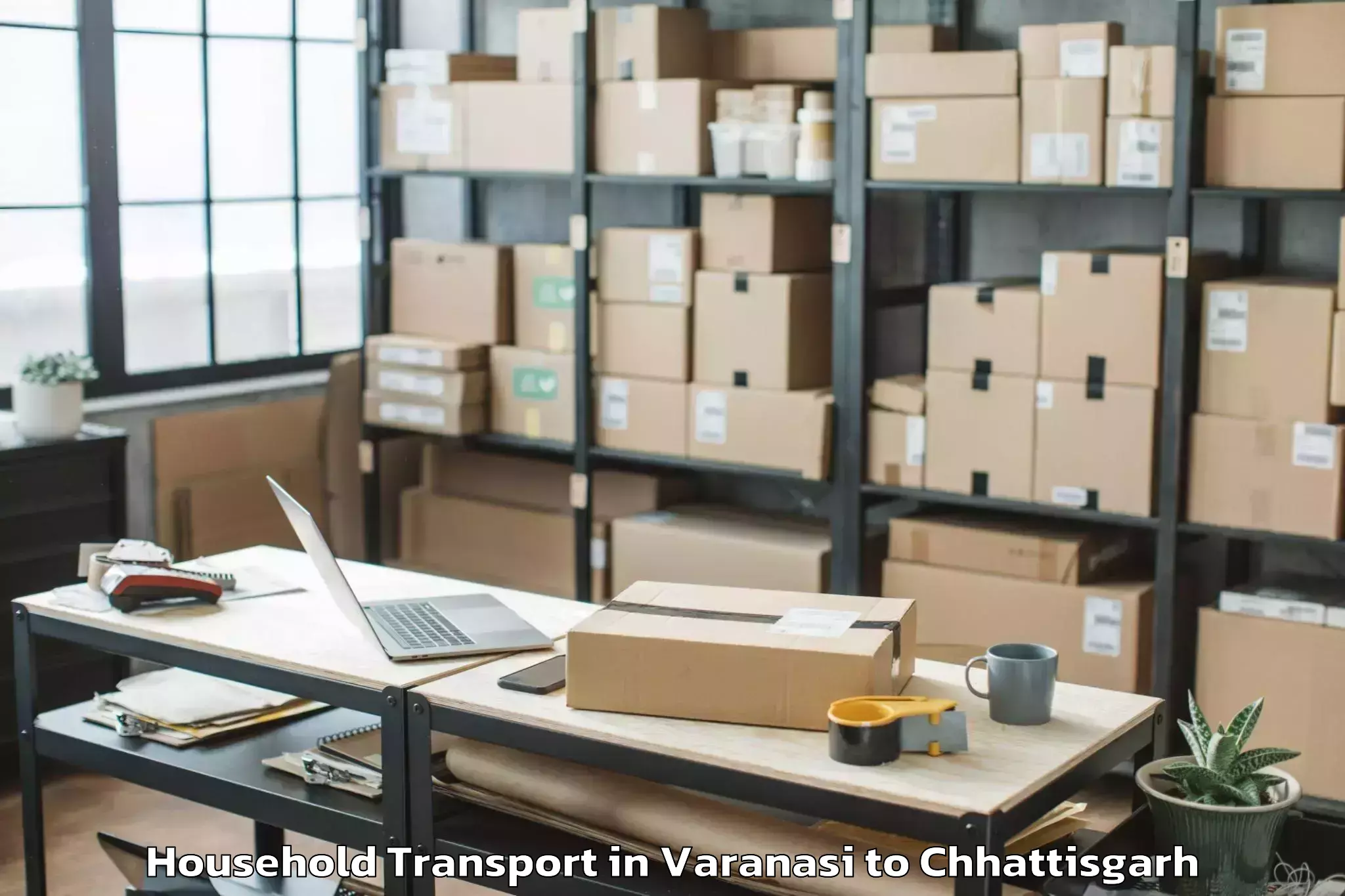 Professional Varanasi to Bijapur Chhattisgarh Household Transport